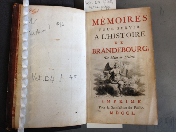 Pirated edition of Mémoires, 1750