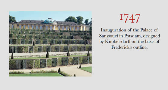 1747 Inauguration of Palace of Sanssouci